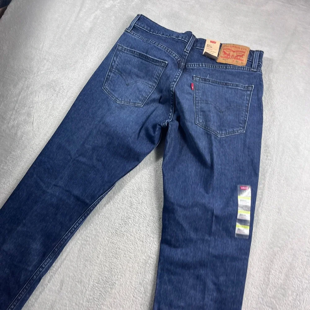 Levis 511 Slim Fit Stretch Jeans Mens 32x32 Dark Wash Blue Denim Pants